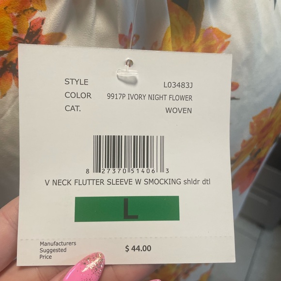 Love Design Size Lg Floral Print Blouse NWT - Picture 6 of 6